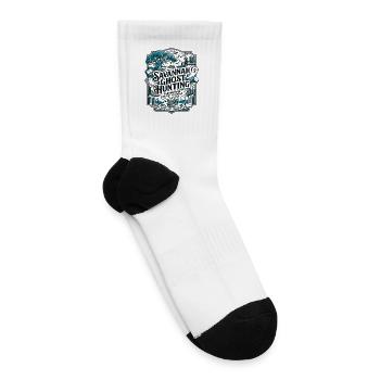 Savannah Georgia Paranormal Ghost Hunting Squares - Tennis Socks - white - Right
