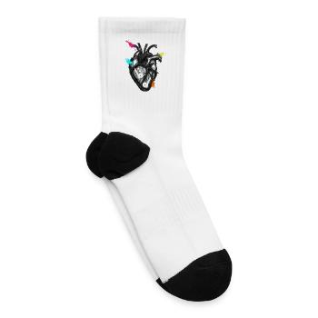 Anatomical Heart with Earbuds Music Lover Graphic - Tennis Socks - white - Right