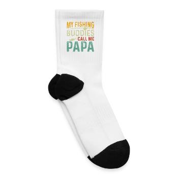 Papa Fishing Buddies - Tennis Socks - white - Right
