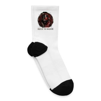 Rise of the Machine - Cybernetic Wolf Predator - Tennis Socks - white - Right