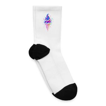 Ice Cream Cone Illustration - Tennis Socks - white - Right