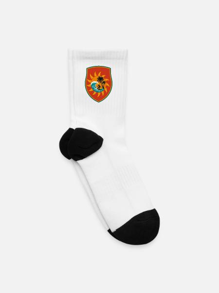 Sun Shield Surf Palm Wave - Tennis Socks - white