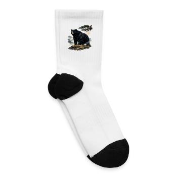 Japanese Black Bear Mountain Art - Tennis Socks - white - Right