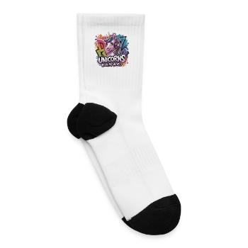  Unicorns Rock My World Rainbow Graffiti - Tennis Socks - white - Right