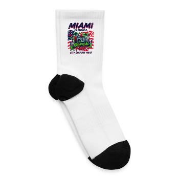 Miami Florida Tropical Funk City Culture Heat - Tennis Socks - white - Right