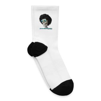 Low Battery Skeleton Afro - Tennis Socks - white - Right