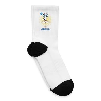 Wake Up and Smell the Coffee Pop Art - Tennis Socks - white - Right