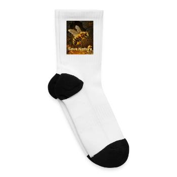 Golden Honeybee Save Nature Design - Tennis Socks - white - Right