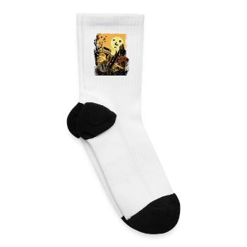 Dusk Hunter with Hound in Pines - Tennis Socks - white - Right