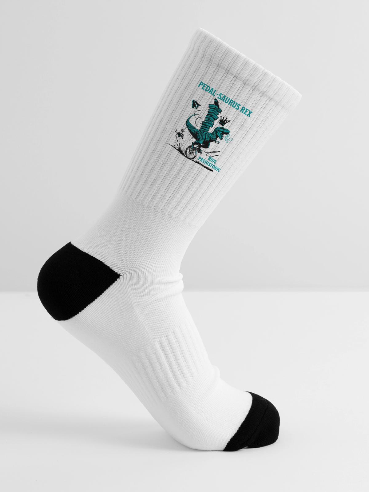 Pedal-Saurus Rex – Ride Prehistoric - Tennis Socks - white - Right