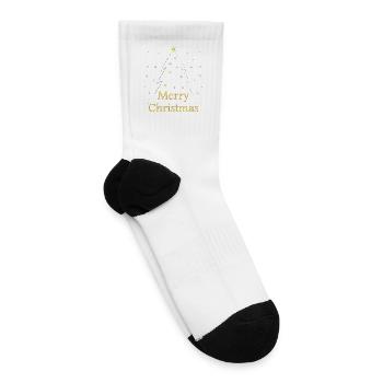 Merry Christmas Tree Emblem - Tennis Socks - white - Right