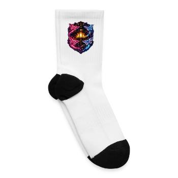 Neon Lantern Butterflies - Tennis Socks - white - Right