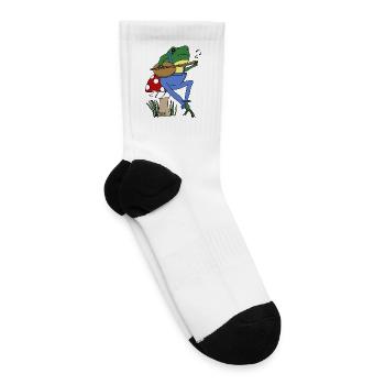 Frog Banjoist on a Mushroom - Tennis Socks - white - Right