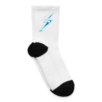 Azure Neon Lightning Burst - Tennis Socks - white - Right