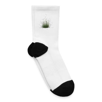 Wild Grass Tuft Botanical - Tennis Socks - white - Right