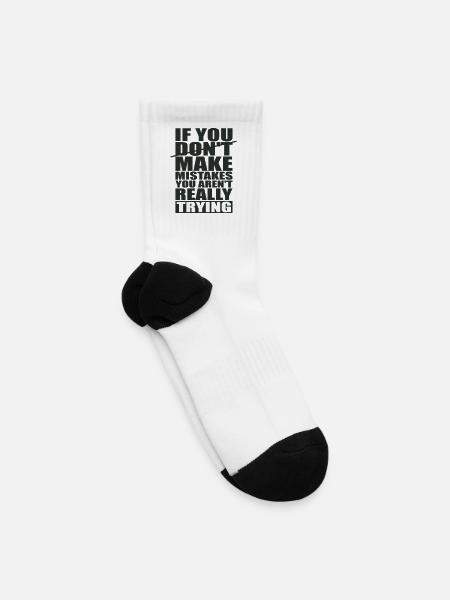 Inspirational Quote Typography Design - Tennis Socks - white