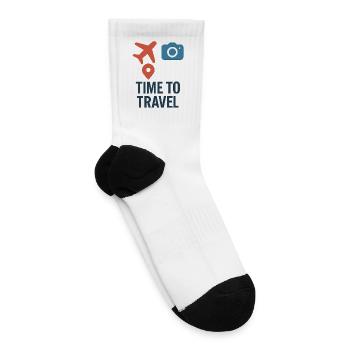 Time to Travel Inspirational Typography - Tennis Socks - white - Right