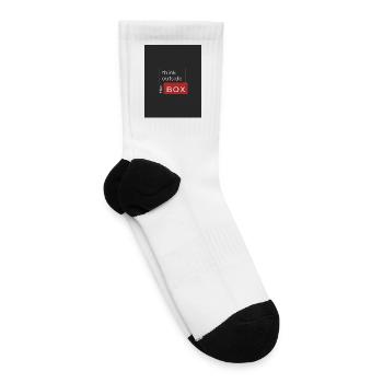 Think Outside the Box Motivational Design - Tennis Socks - white - Right