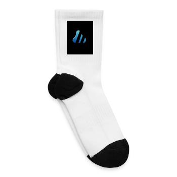 Futuristic Blue Tech Icon Design - Tennis Socks - white - Right