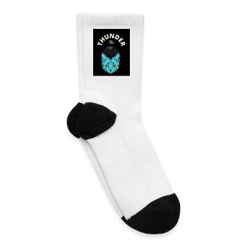 Thunder The Cosmic Cat Design - Tennis Socks - white - Right