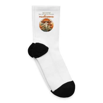 Introverted but Willing to Discuss Mushrooms - Tennis Socks - white - Right