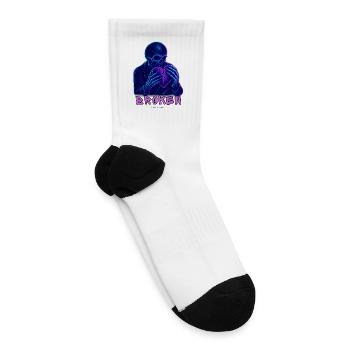 Neon Skeleton Heartbreak - Tennis Socks - white - Right