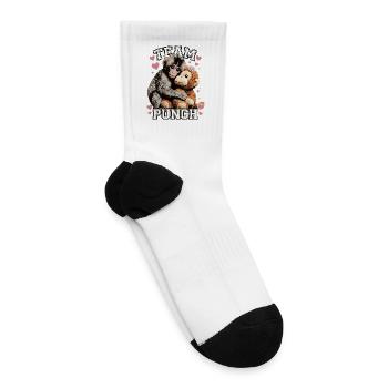 Funny Cute Baby Monkey Team Punch - Tennis Socks - white - Right