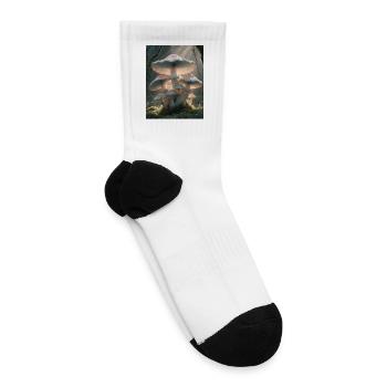 Luminescent Forest Mushrooms - Tennis Socks - white - Right