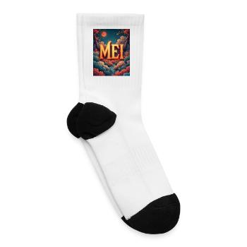 MEI Neon Forest Sunset - Tennis Socks - white - Right