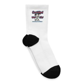 Certified Worrier Funny Dog Shirt - Tennis Socks - white - Right