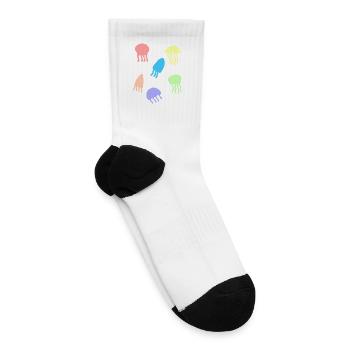 Pastel Jellyfish Burst Silhouette Whimsical Ocean - Tennis Socks - white - Right