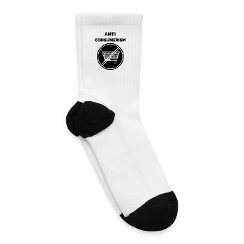 New Anti CONSUMERISM Cool Slogans - Tennis Socks - white - Right