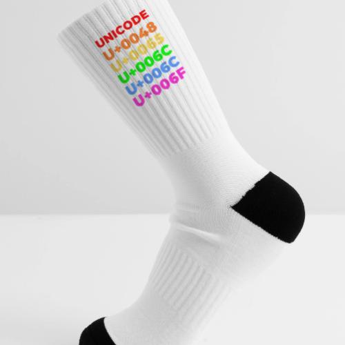 Hello, in unicode - Tennis Socks