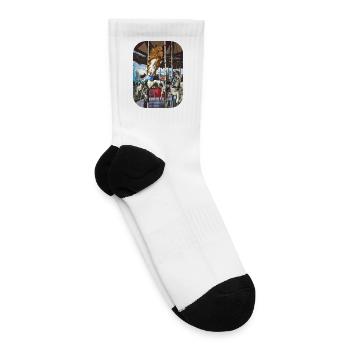 Carousel Horse With Flowing Mane - Tennis Socks - white - Right