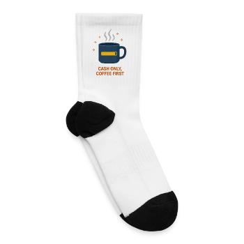 Cash Only Coffee First - Tennis Socks - white - Right