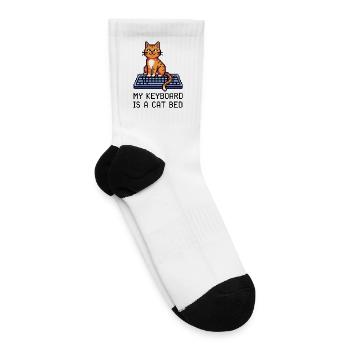 Pixel Cat Keyboard Bed - Tennis Socks - white - Right