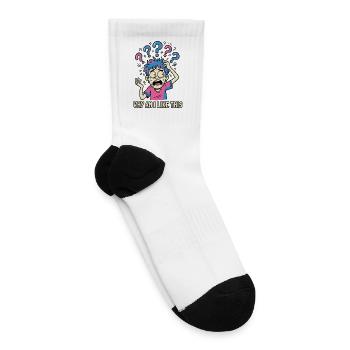 Why Am I Like This Cartoon - Tennis Socks - white - Right