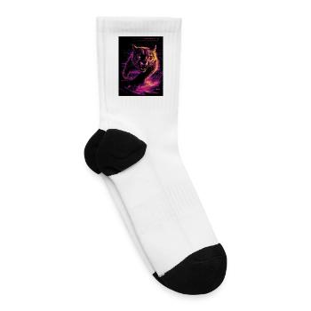 Neon Glitch Cougar Fury - Tennis Socks - white - Right