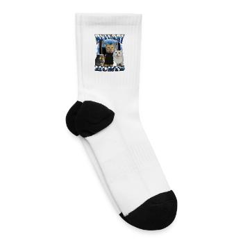 My Tummy Hurts Funny Cat Y2K Bootleg Tee - Tennis Socks - white - Right