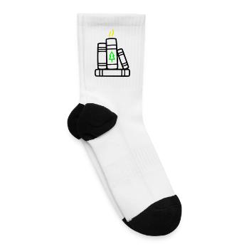 Book Stack Pine Tree Nature Reading Book Club - Tennis Socks - white - Right
