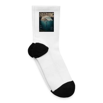 Freediving Depths Ocean Poster - Tennis Socks - white - Right