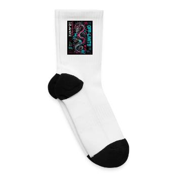 Neon Dragon Chaos Print - Tennis Socks - white - Right