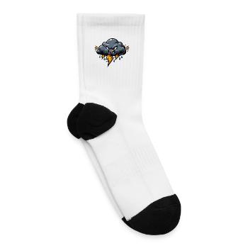 Storm Cloud Fury with Lightning - Tennis Socks - white - Right