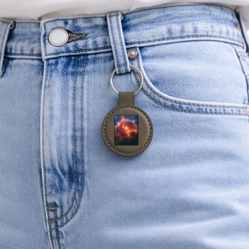Exploding Supernova Space Art - Round Shaped Keychain