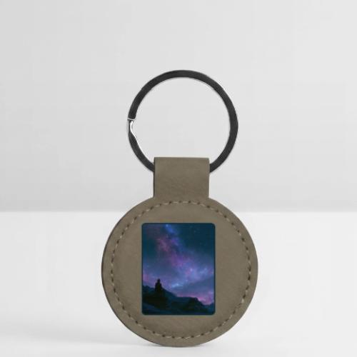 Stargazer Nebula Night Sky Art - Round Shaped Keychain