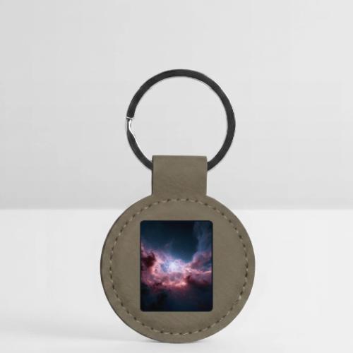 Radiant Cosmic Nebula Artwork - Round Shaped Keychain
