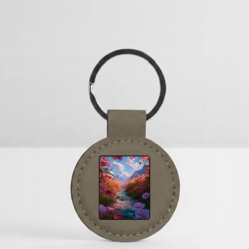 Dreamy Cosmos Valley Landscape Art - Round Shaped Keychain