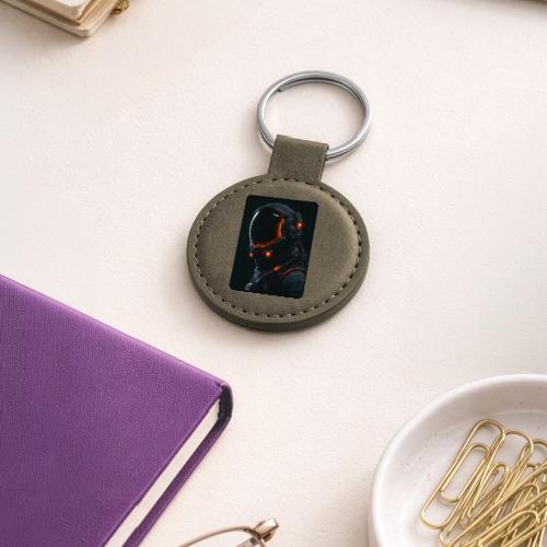 Futuristic Astronaut Helmet - Round Shaped Keychain