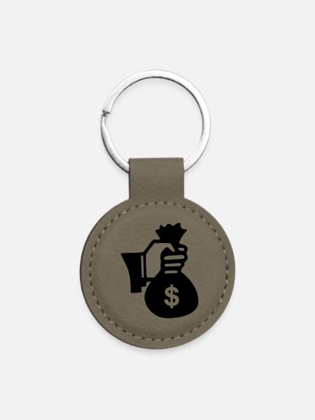 Money - Round Shaped Keychain - light brown