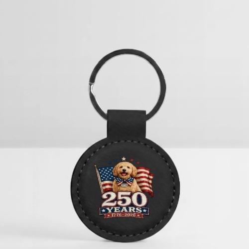 America 250 Dog Mom Goldendoodle - Round Shaped Keychain